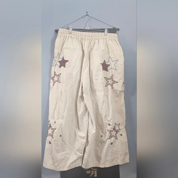 Free People Aria Star Embroidered Star Cream Pants  XL- petite - Picture 4 of 4